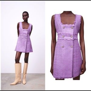 NWT Zara Double Breasted Tweed Short Dress